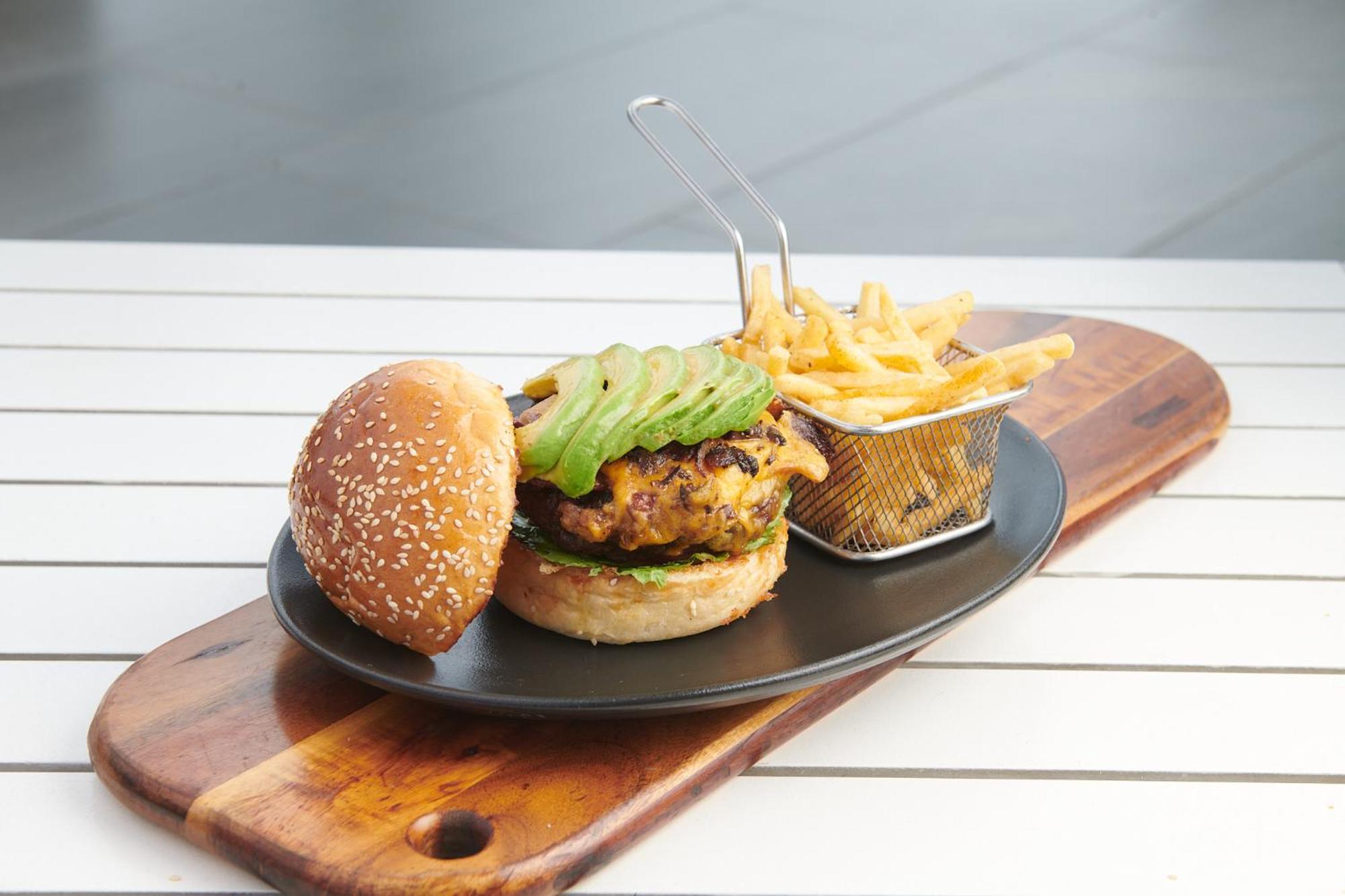 The Capital Pearls Hotel Durban Exterior photo A vegan burger with avocado and chips